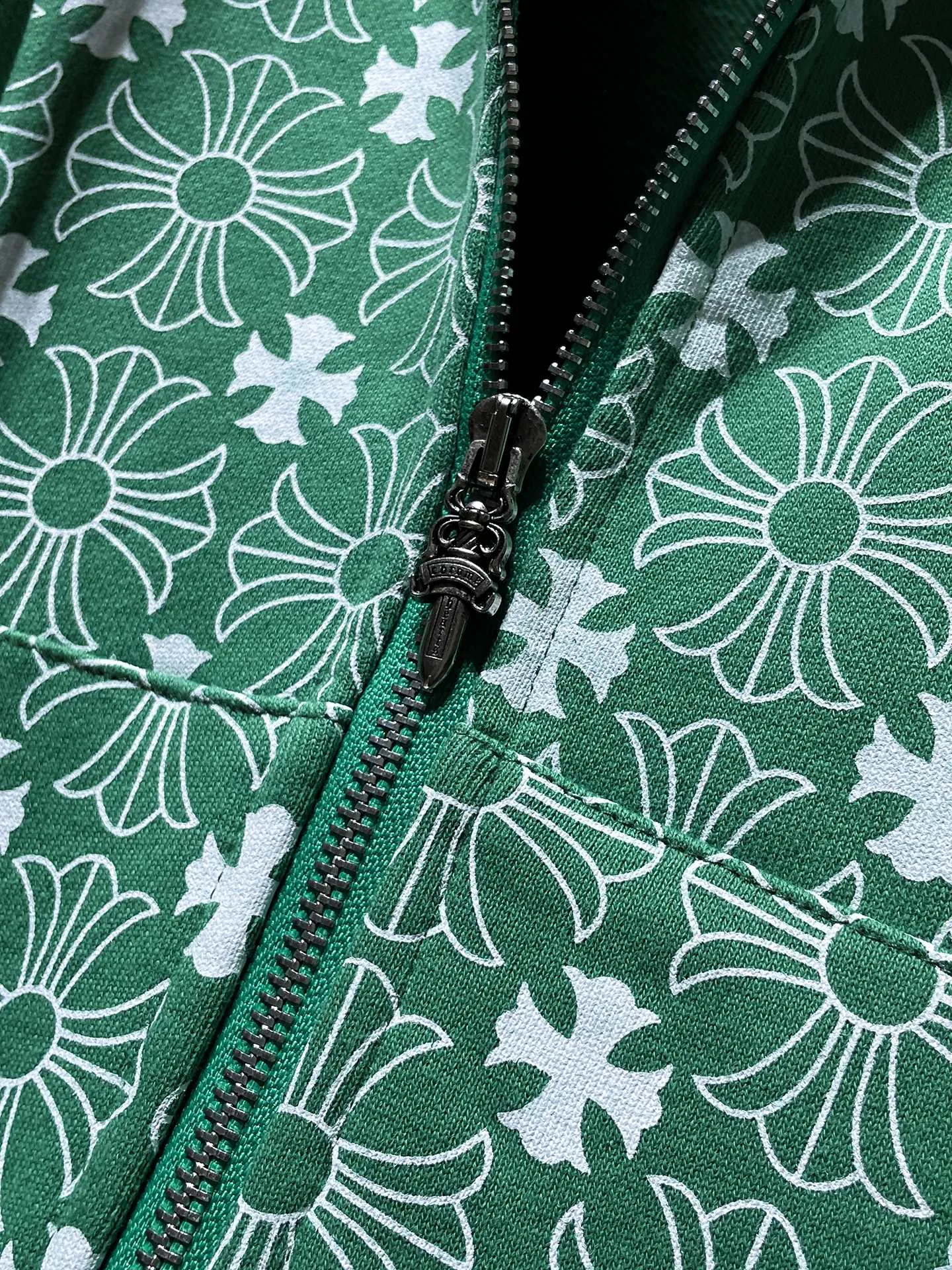 P260 Chrome Hearts Autumn and Winter 2025 Counter Synchronization ❤️ Chrome Hearts Horseshoe Dark Pattern Logo Blue Zipper Sweater Improved Customized Version 1:1 High Weight High Quality Fabric Recommended Colors: Customized Blue Customized Green Customized Orange Sizes: S, M, L, XL